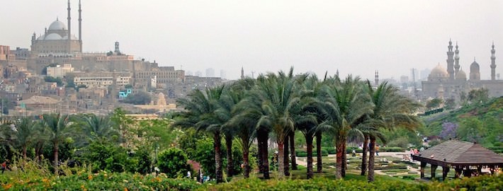 History of Cairo, Egypt - Panorama of The Mosque of Muhammad Ali and Azhar Park