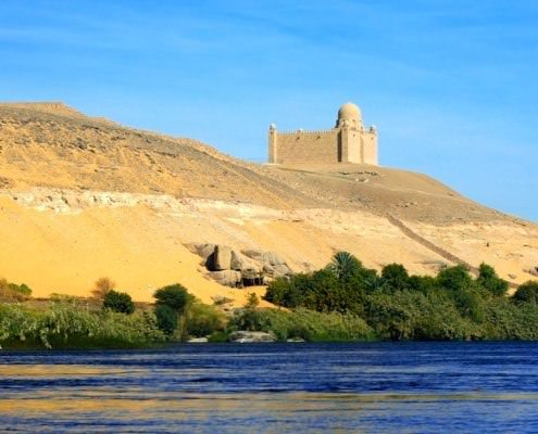 Aga Khan Mausoleum on the banks of the Nile at Aswan