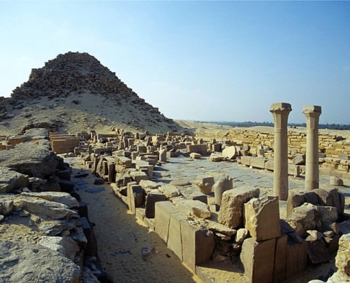 Abusir Complex - Pyramid complex of Sahure, view to the west, Abusir Complex - Photo by Roland Unger