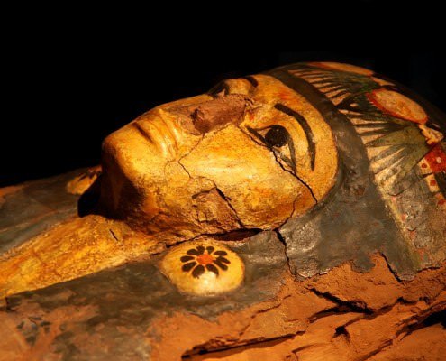 Sarcophagus on display in the Luxor Museum of Mummification