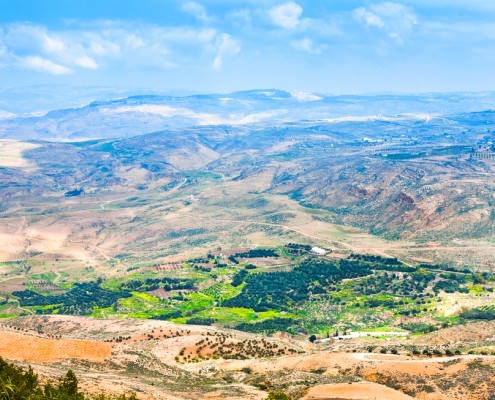 View of the Promised Land from Mount Nebo in Jordan