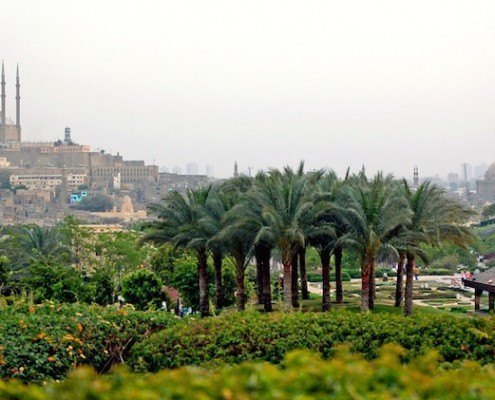 History of Cairo, Egypt - Panorama of The Mosque of Muhammad Ali and Azhar Park