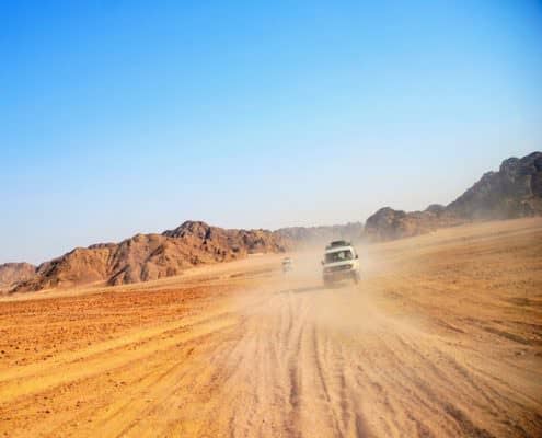 Egypt Adventure Tours - Jeep safari at dusty Eastern Desert in Egypt