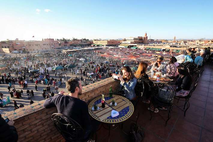 Coffee break over Jemaa el-Fnaa Square