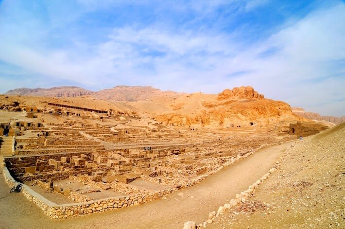 Deir al-Medina is an ancient Egyptian workers' town, Theban Necropolis.