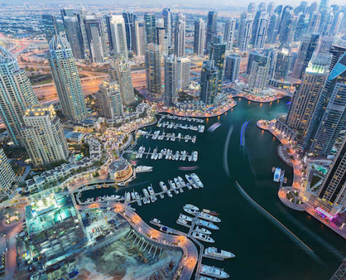 Aerial view of Dubai Marina
