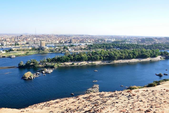Elephantine Island and Aswan city in the back