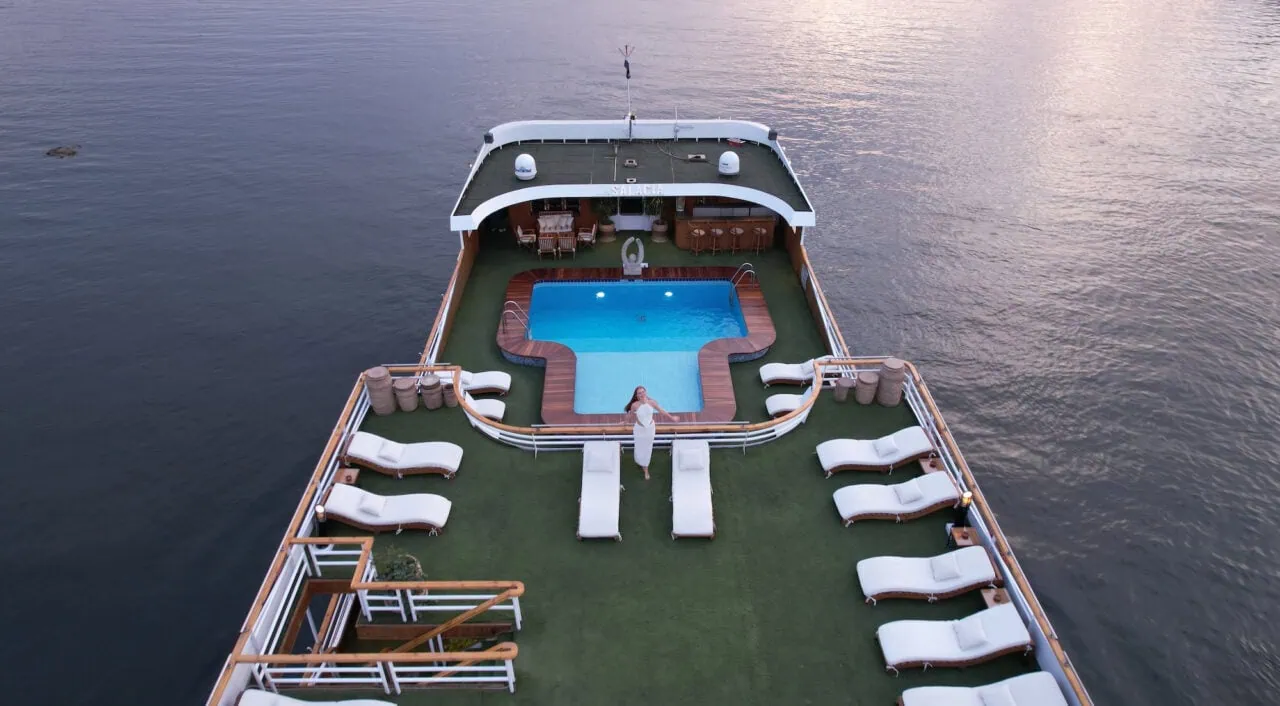 MS Salacia cruise ship sailing on the Nile River