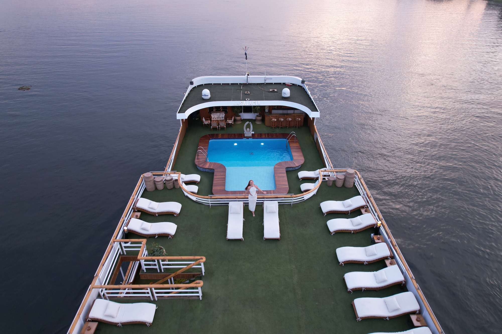 MS Salacia cruise ship sailing on the Nile River