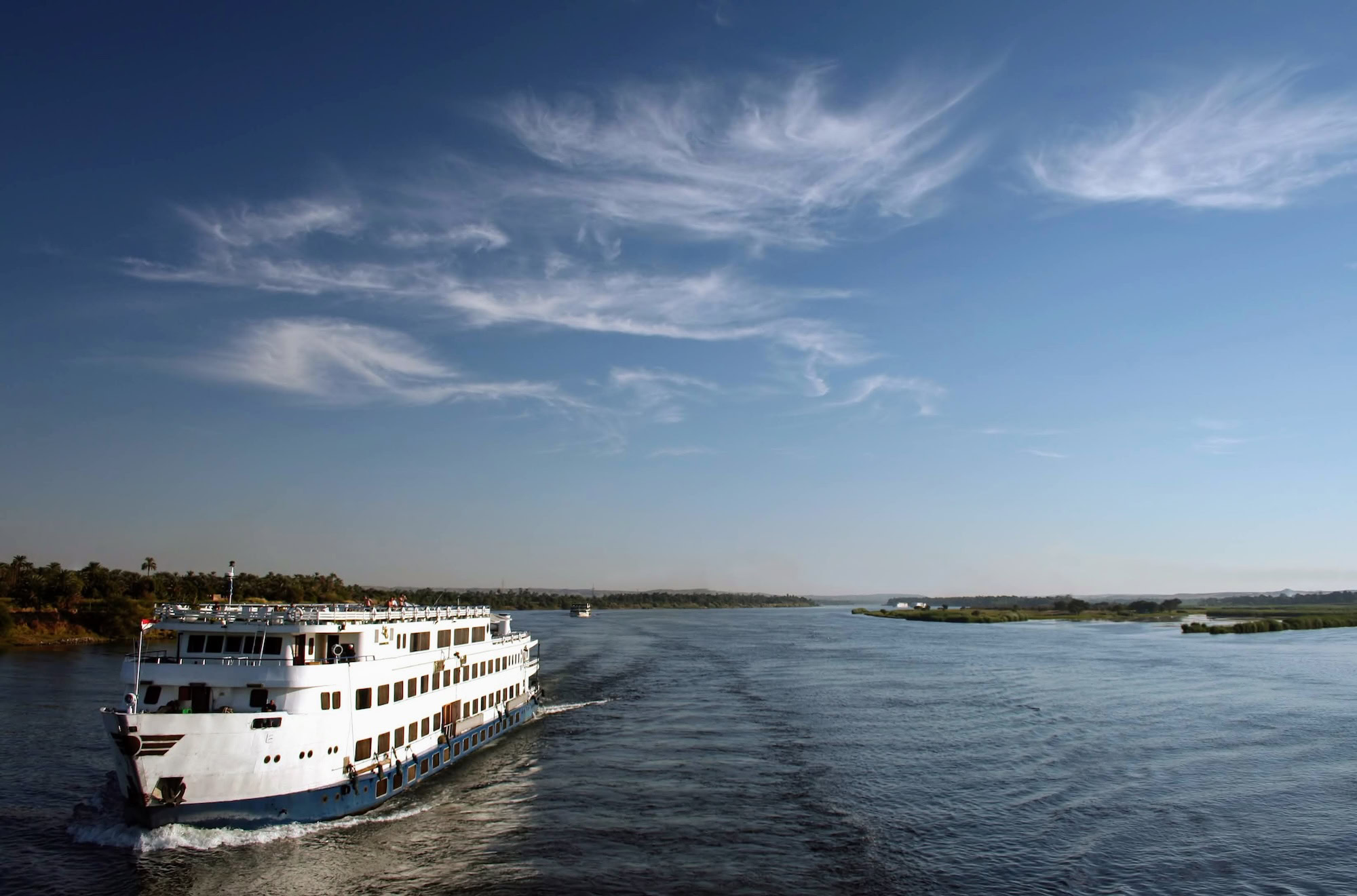 A cruise boat on the river nile