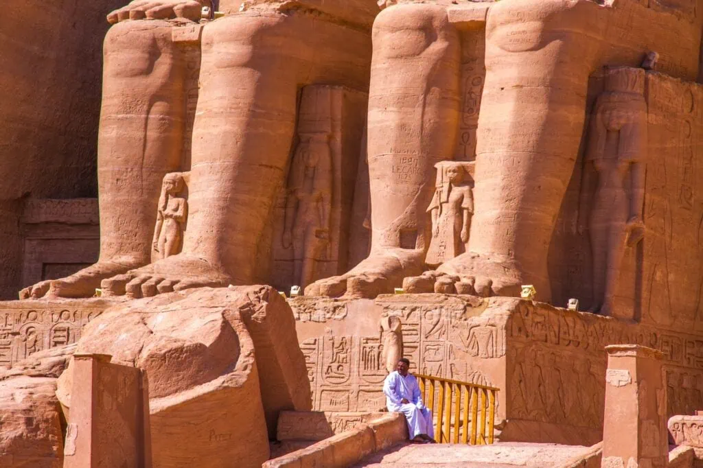Local man in front of Abu Simbel Temple