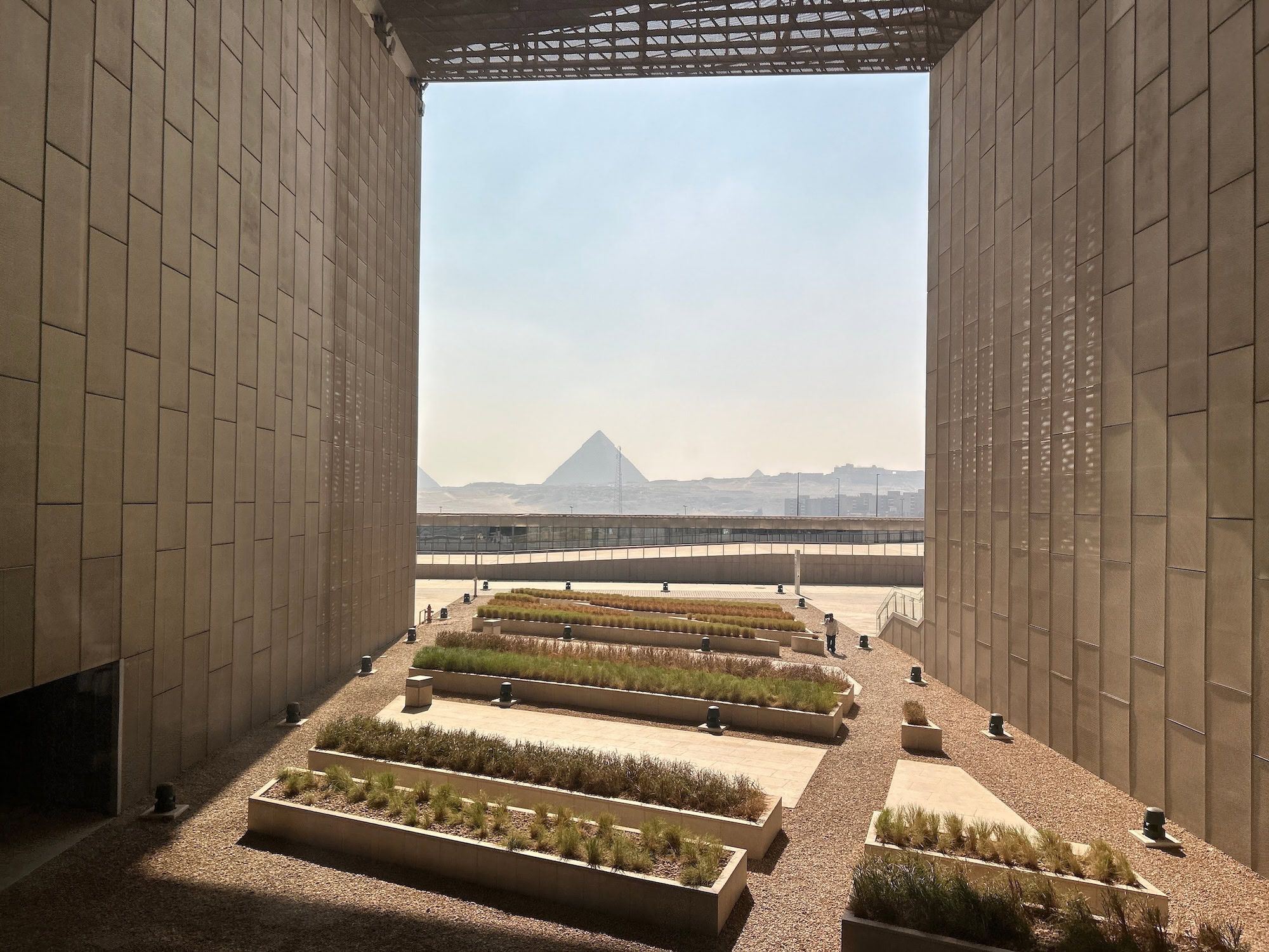 Pyramid views from the Grand Egyptian Museum