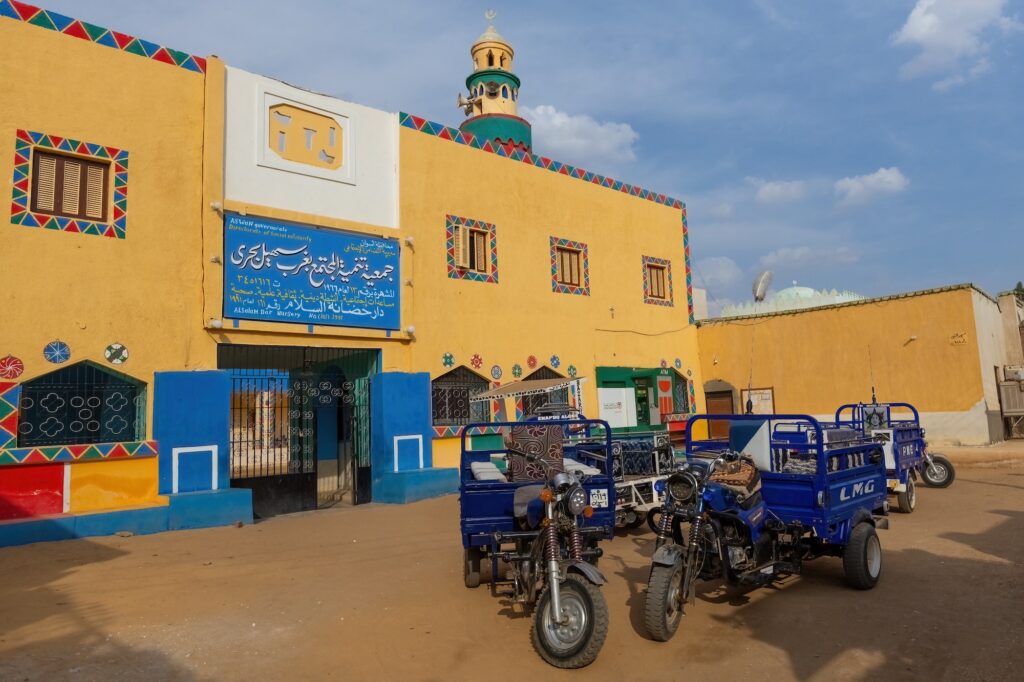 Colorful traditional Nubian village house in Aswan