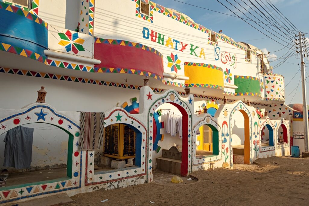 colorful traditional Nubian village house in Aswan