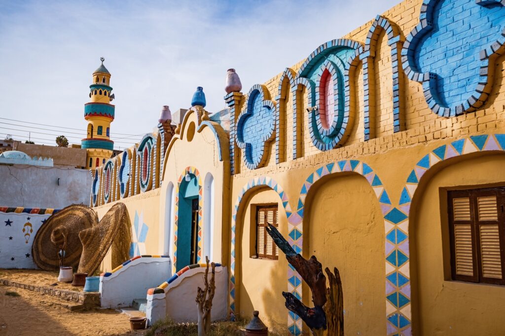 colorful traditional Nubian village house in Aswan