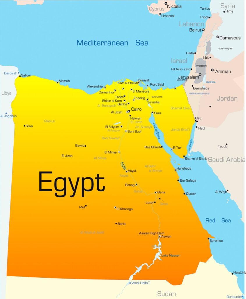 Modern map of Egypt