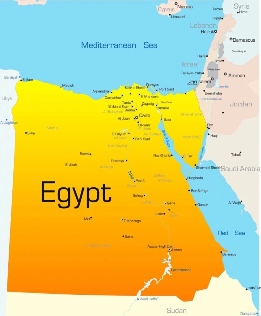 Modern map of Egypt