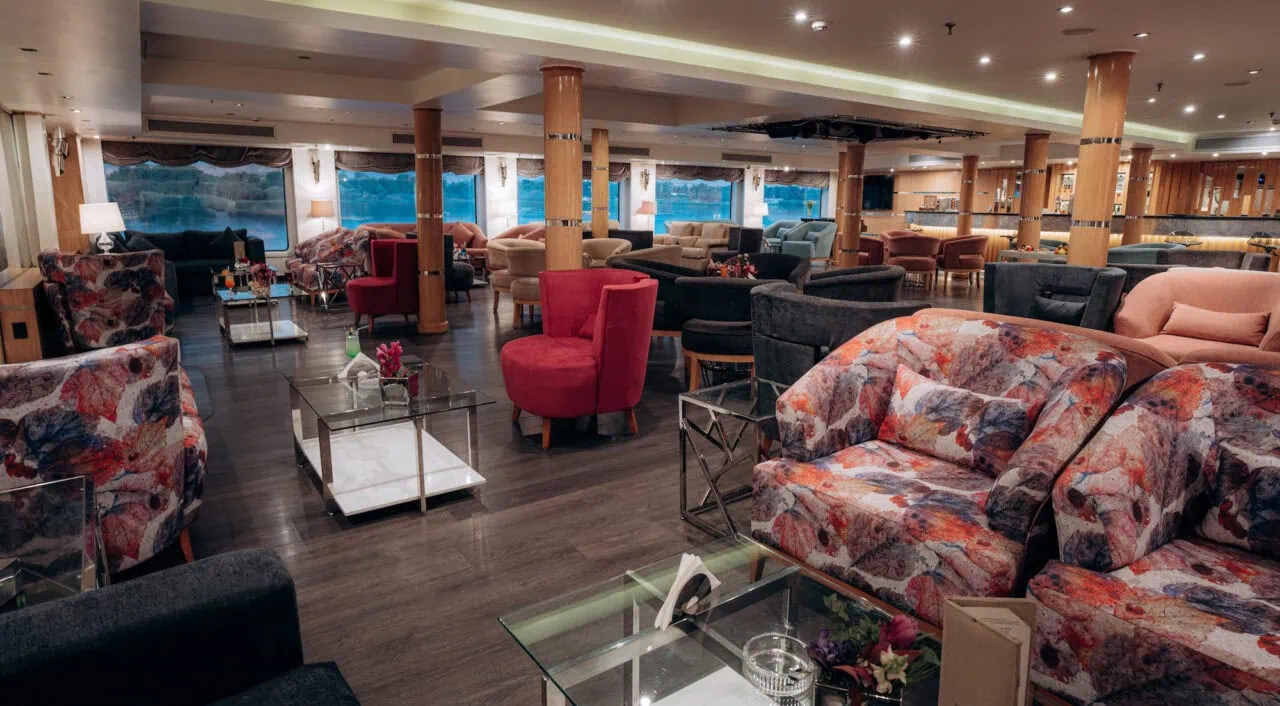 Spacious lobby on MS Amarco with modern design