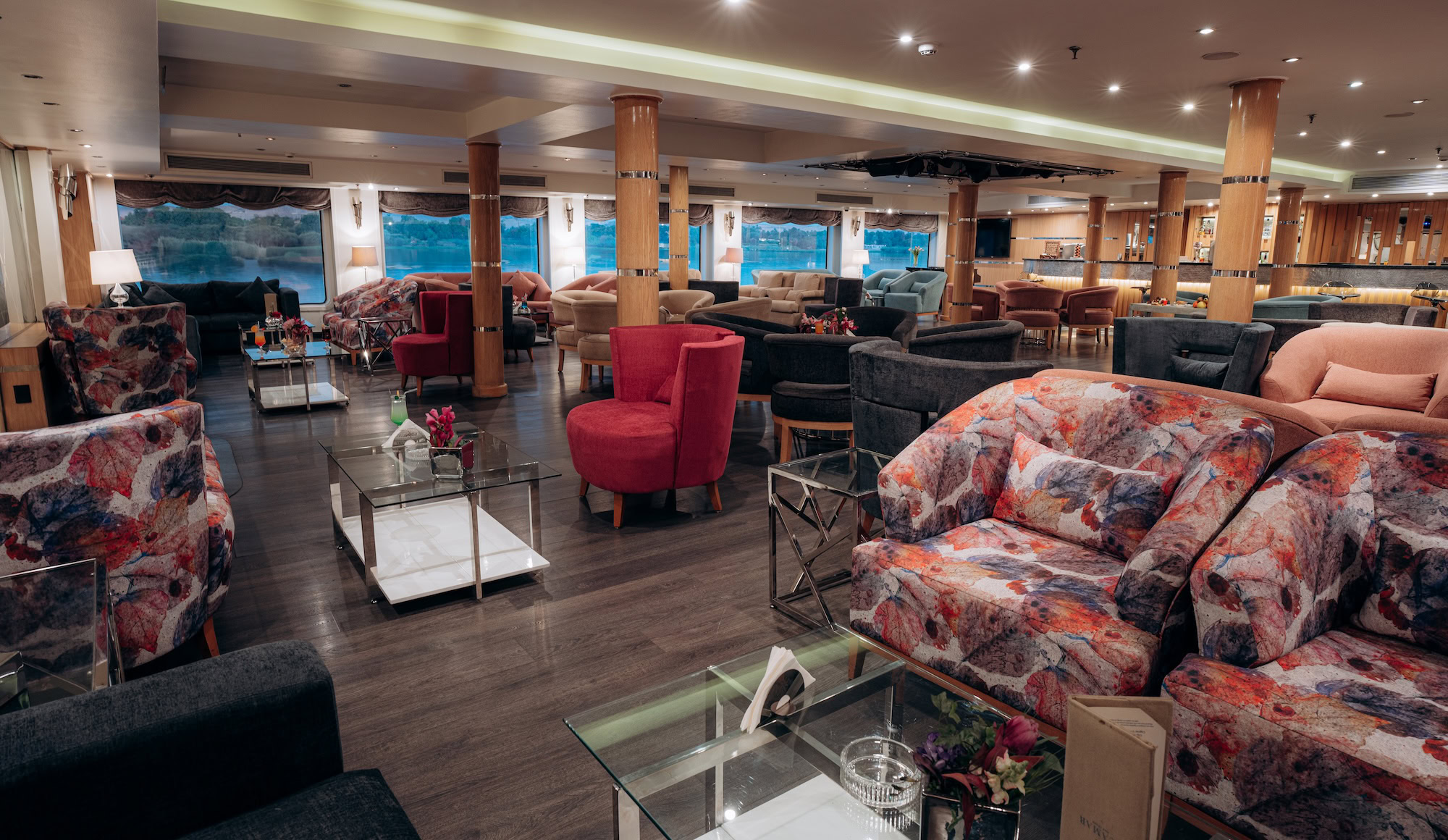 Spacious lobby on MS Amarco with modern design