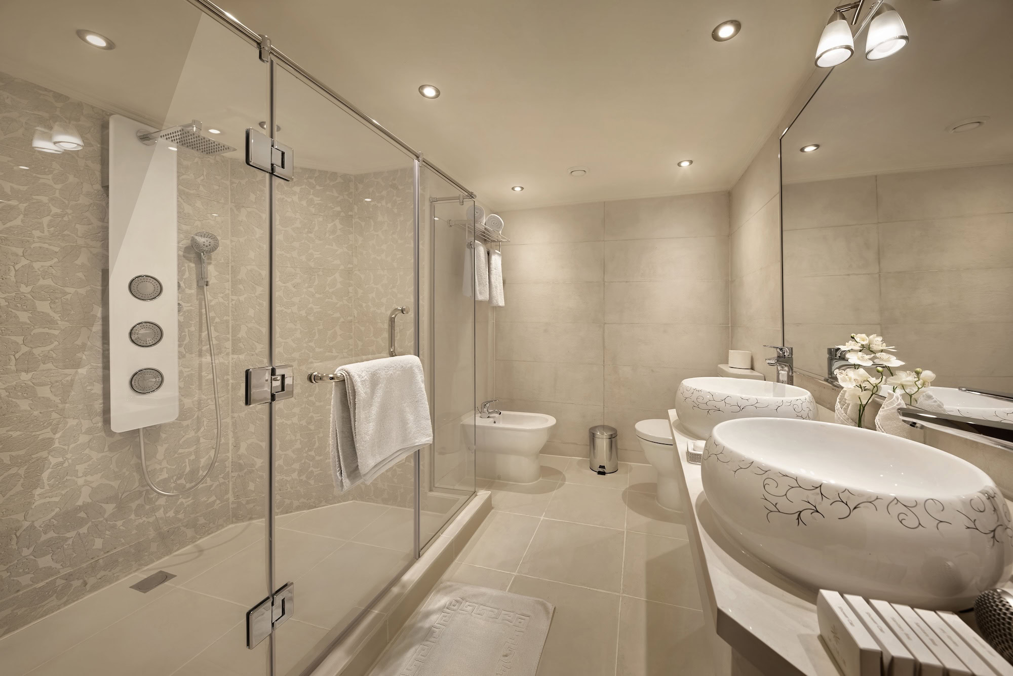 Elegant bathroom on MS Amarco with marble finishes