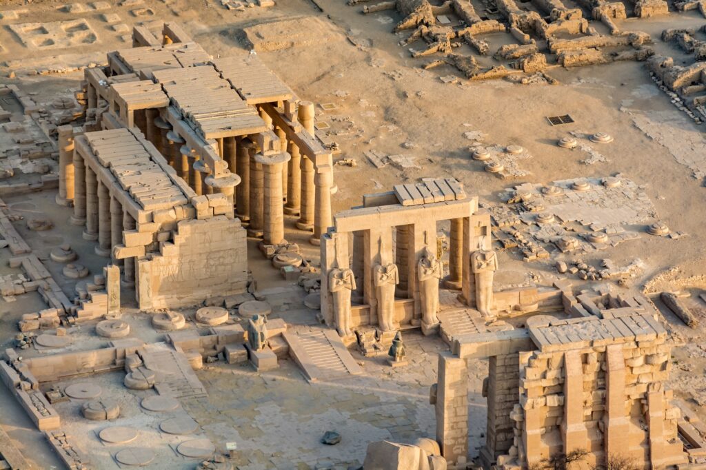 Aerial view of Ramesseum, Luxor