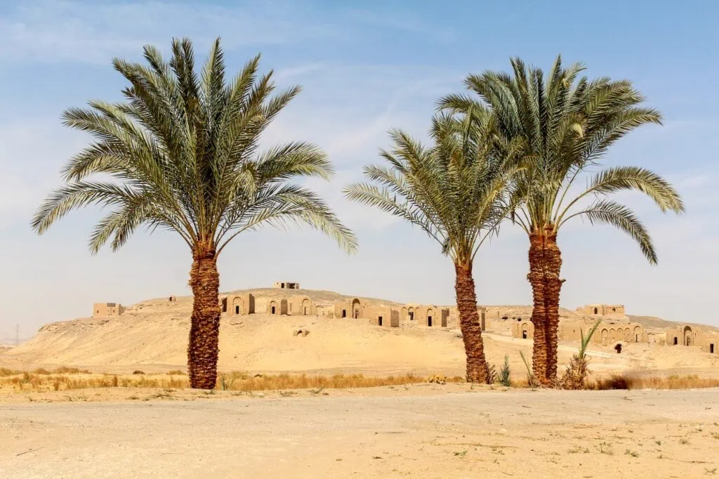 Ancient christian necropolis of Al Bagawat view from the whole necropolis Egypt