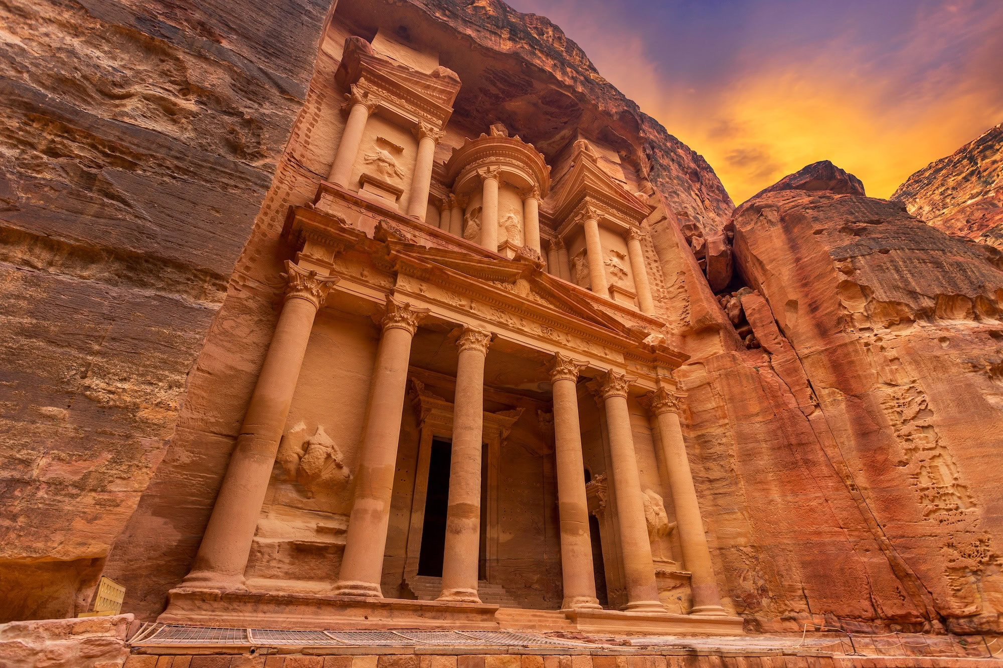 The Treasury facade at Petra, Jordan's most famous ancient monument