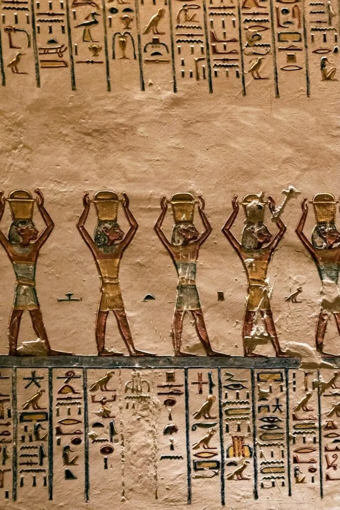 Ancient bas-relief inside King Seti I’s tomb