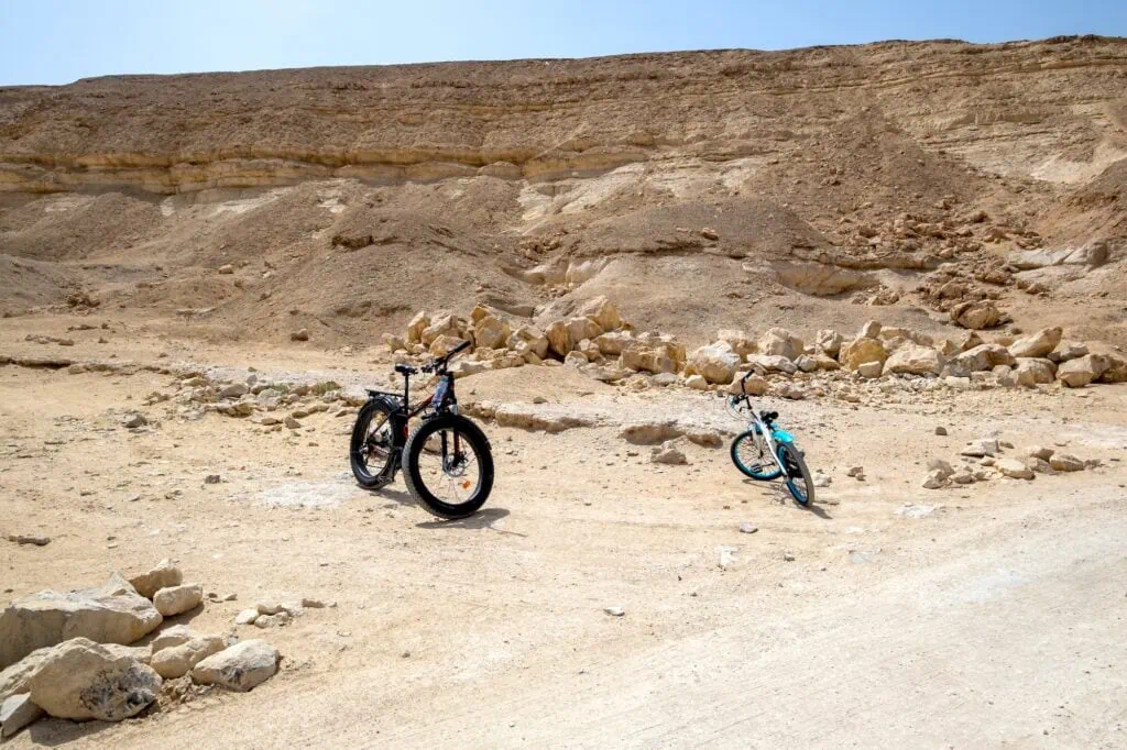 Bicycles inside the Wadi Degla Reserve
