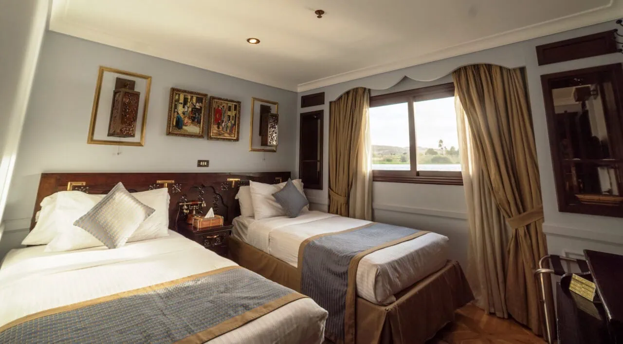 cabin area on Sonesta Amirat Nile Cruise