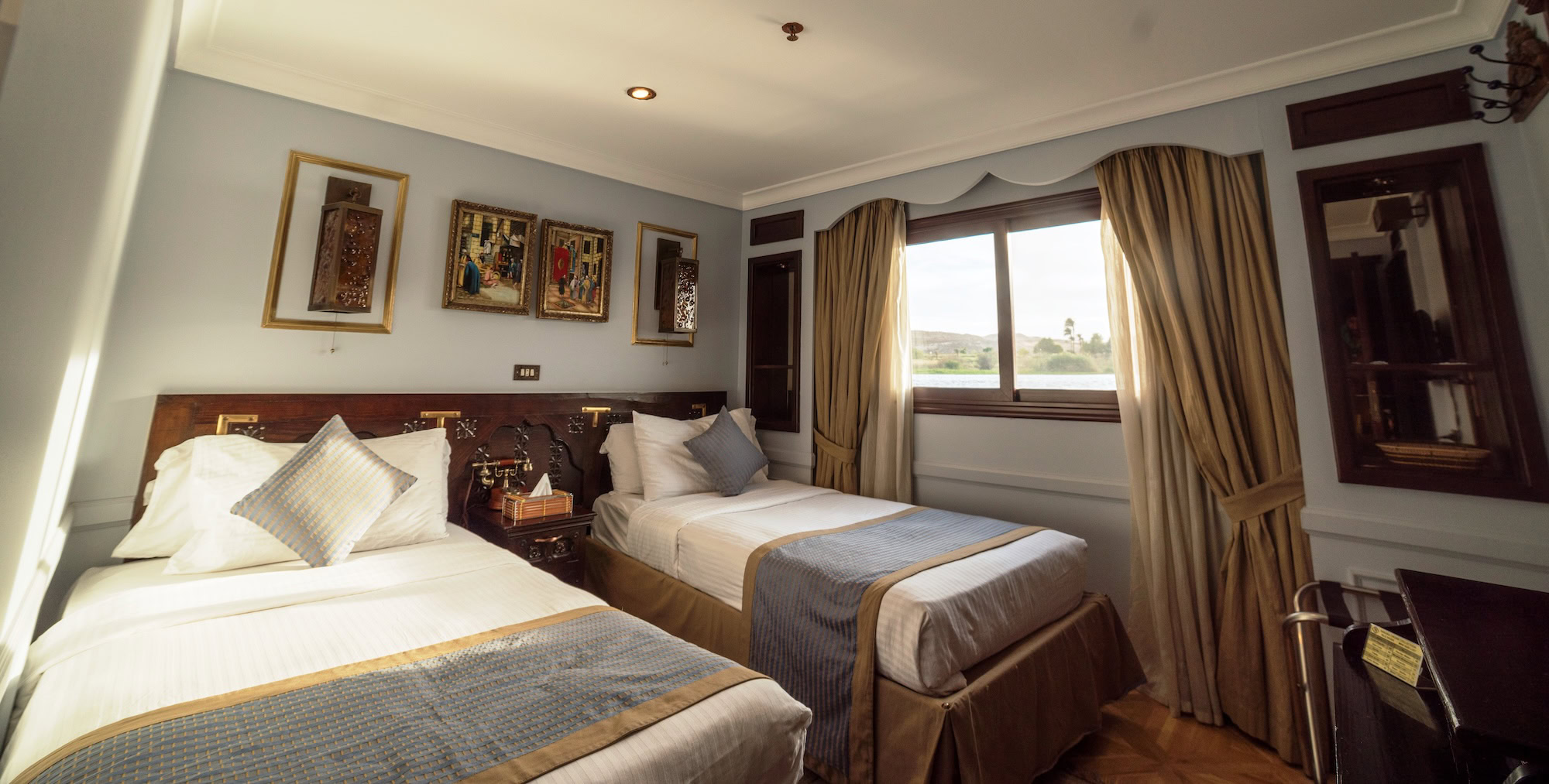 cabin area on Sonesta Amirat Nile Cruise