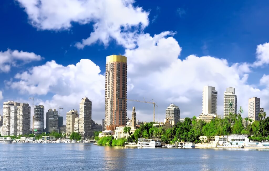 Cairo skyline overlooking the Nile waterfront