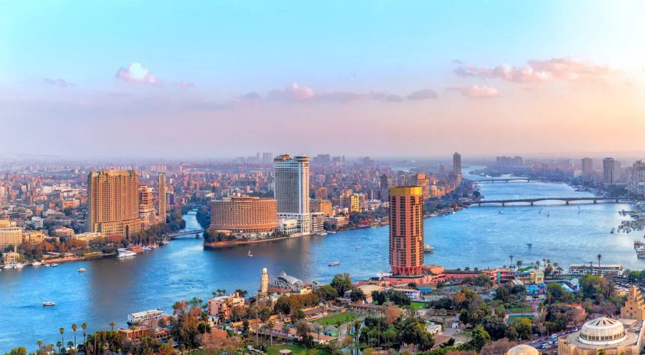 View of downtown Cairo and the Nile