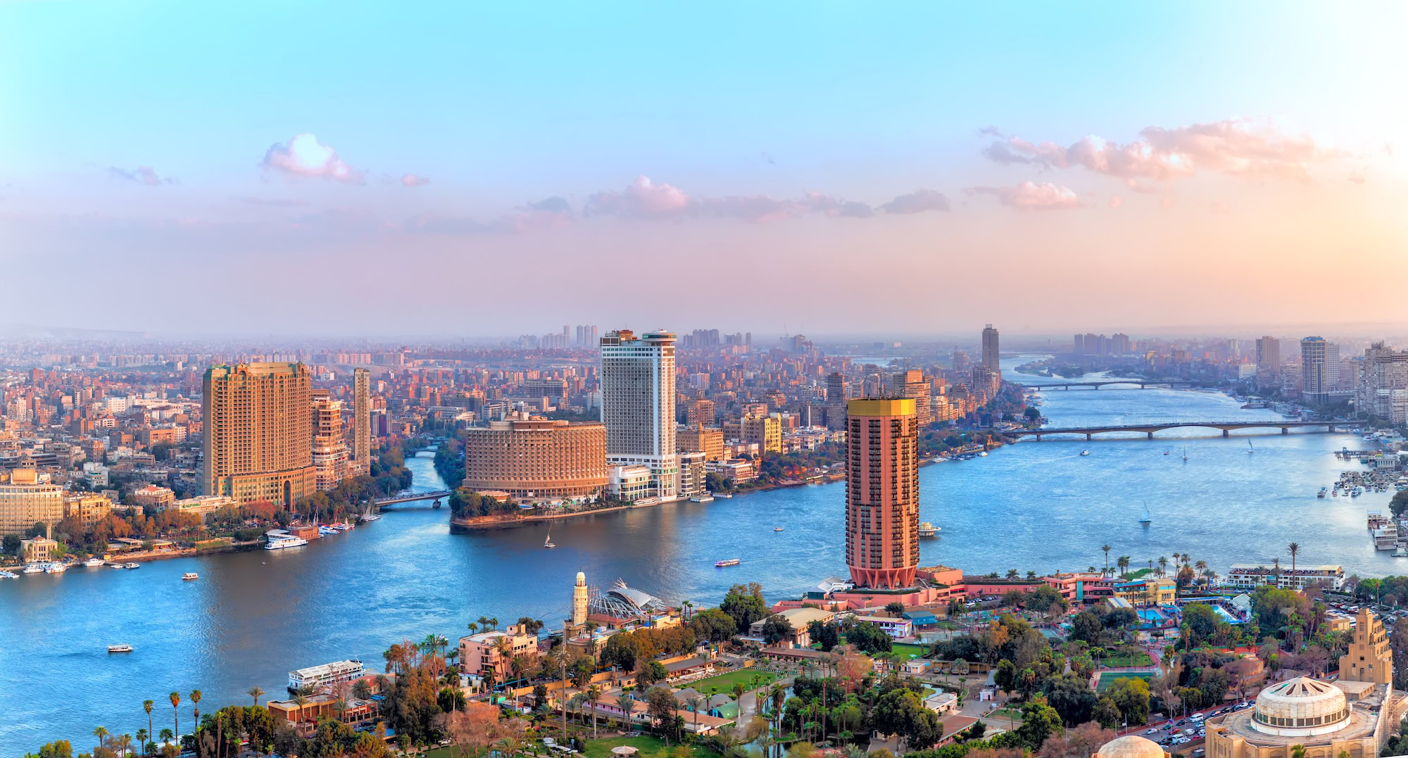 View of downtown Cairo and the Nile