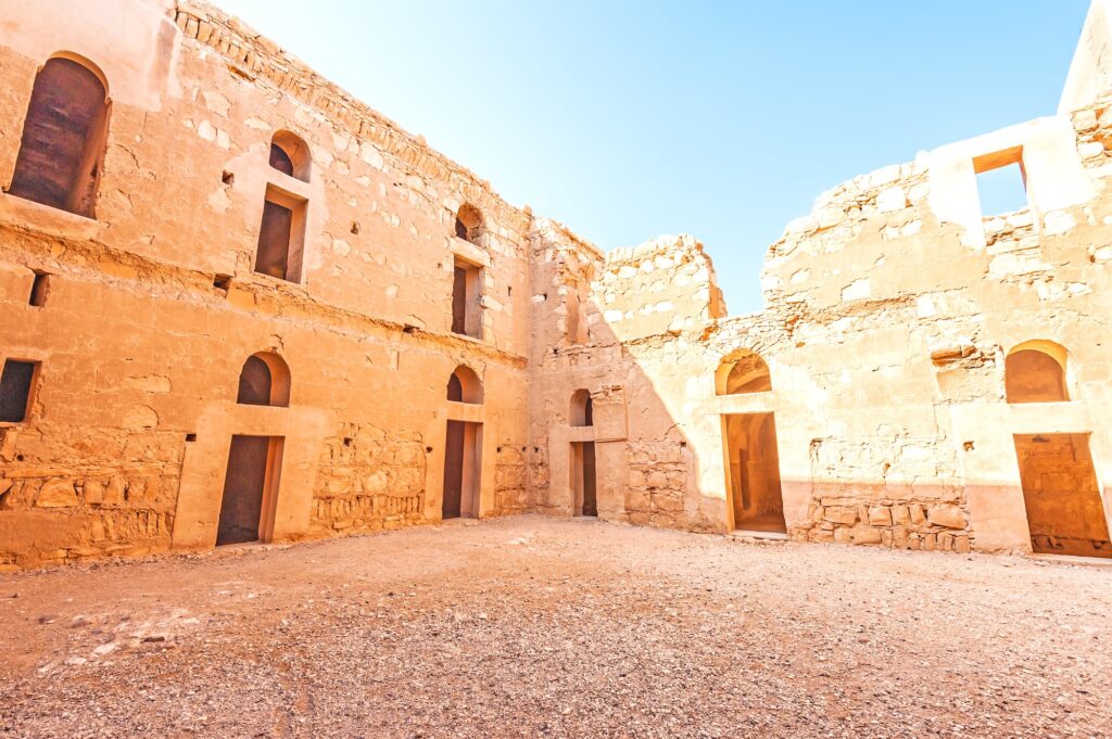 Courtyard Of The Qasr Al Kharanah In Present-day Eastern Jordan.