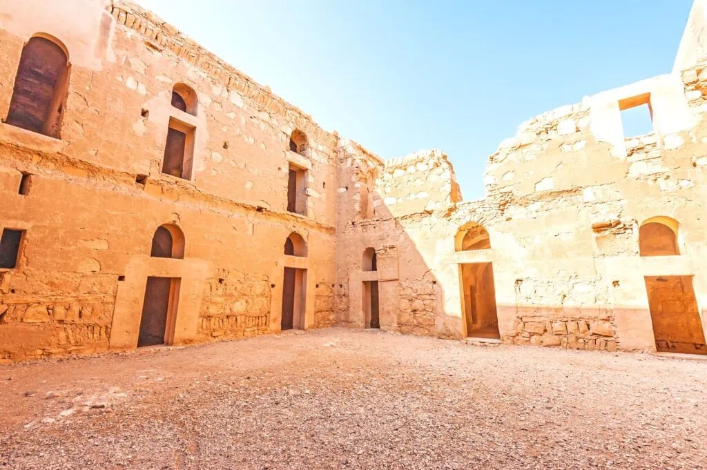Courtyard Of The Qasr Al Kharanah In Present-day Eastern Jordan.