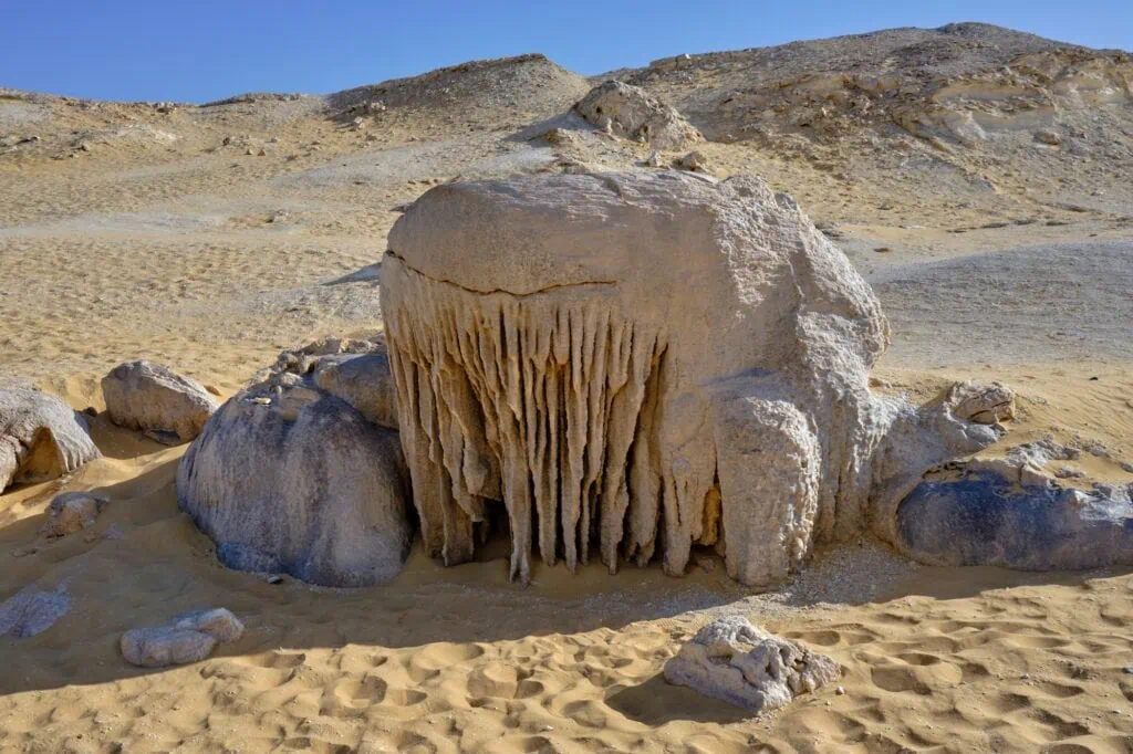 Crystal Mountain Protected Area with shimmering quartz formations in the Farafra Desert