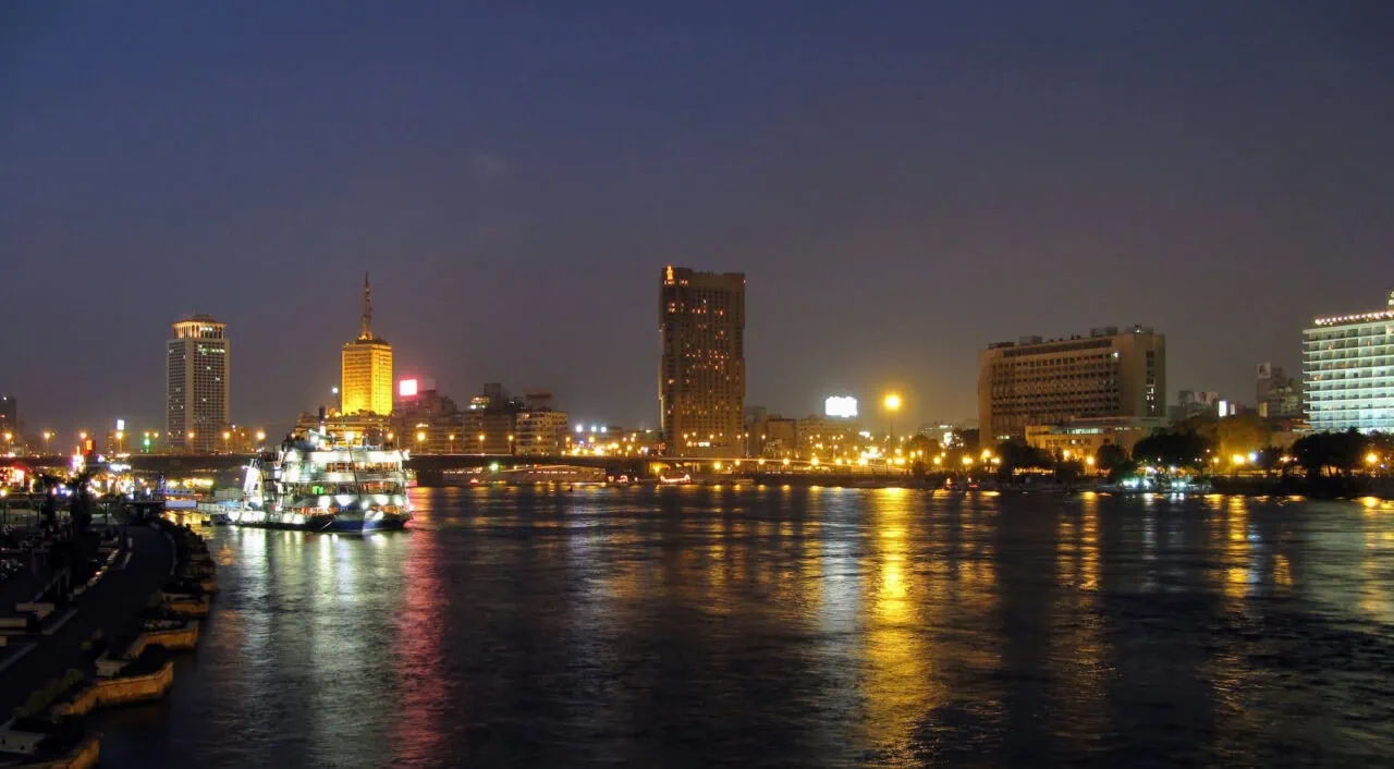 Different Shots Of Cairo And The River Nile At Night