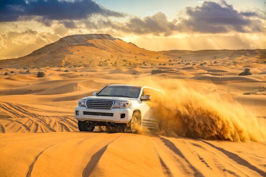 4x4 driving across Dubai’s desert dunes