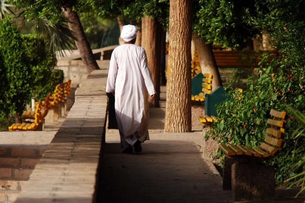 Egyptian man wearing traditional clothing on Elephantine Island, Aswan