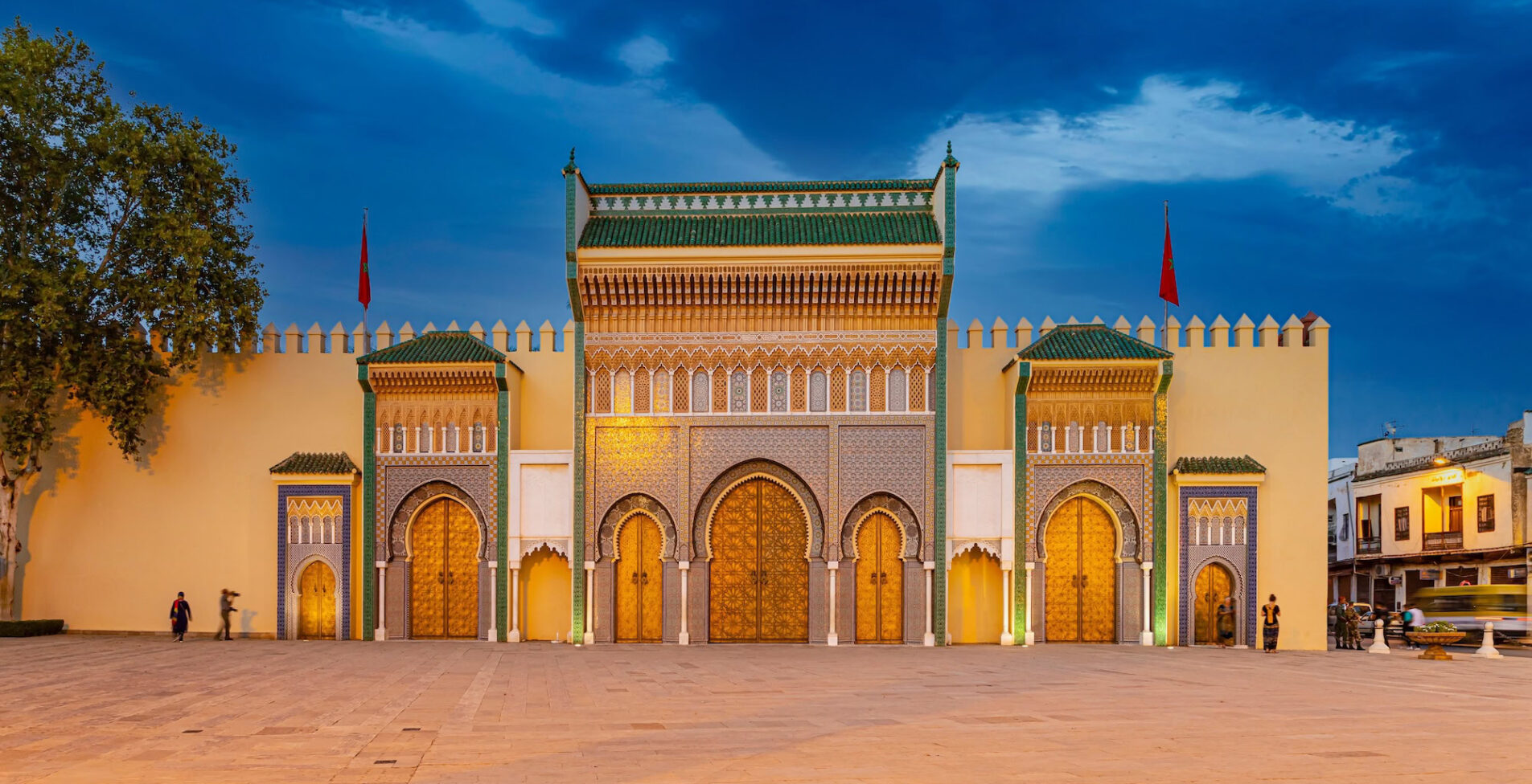 Fes magnificent gates of the royal palace in the historical city of morocco