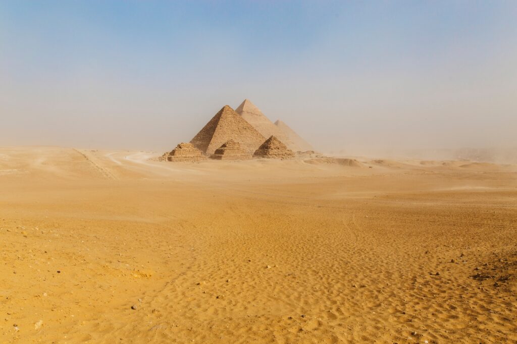 Historic egyptian temples pyramids scenery 2