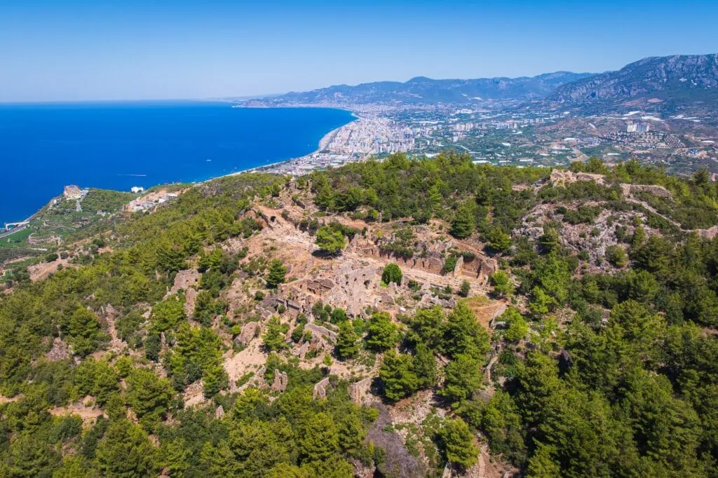 Ruins of ancient city Syedra on Turkey’s southern coast near Alanya