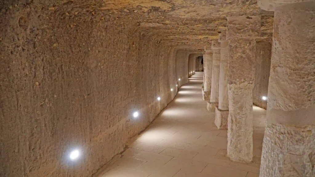 Corridor leading to the underground chamber inside the Step Pyramid