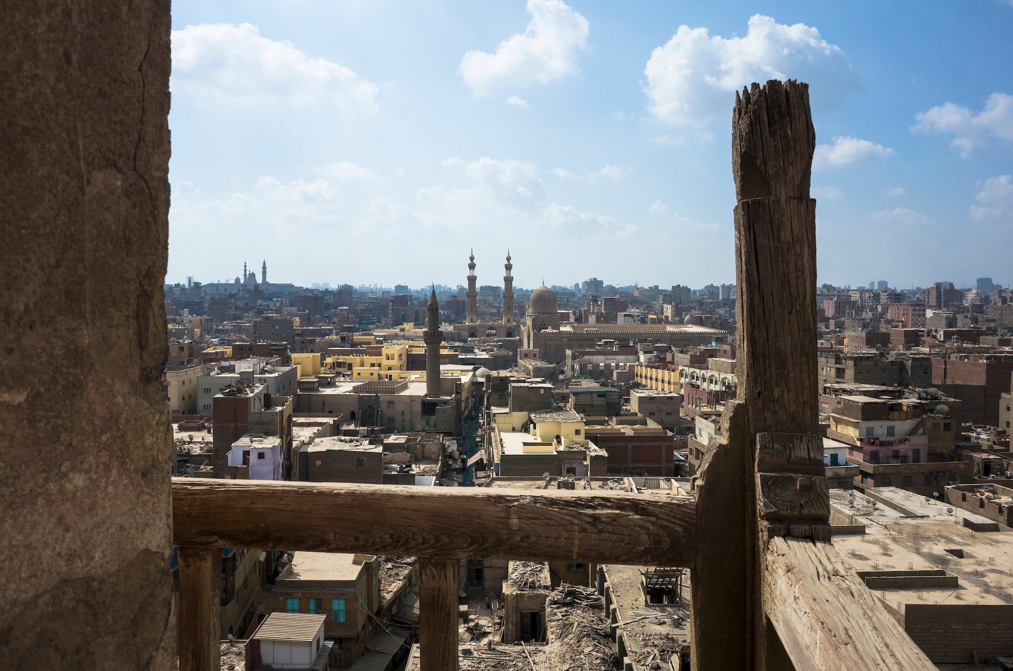 Islamic Cairo city view from minaret of Sultan Qansuh Al-Ghuri Complex