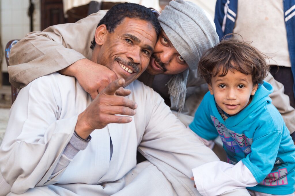 Local family posing for the camera at Daraw Market