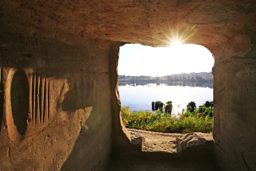 Tombs and chapels at Gebel el Silsila along the Nile River