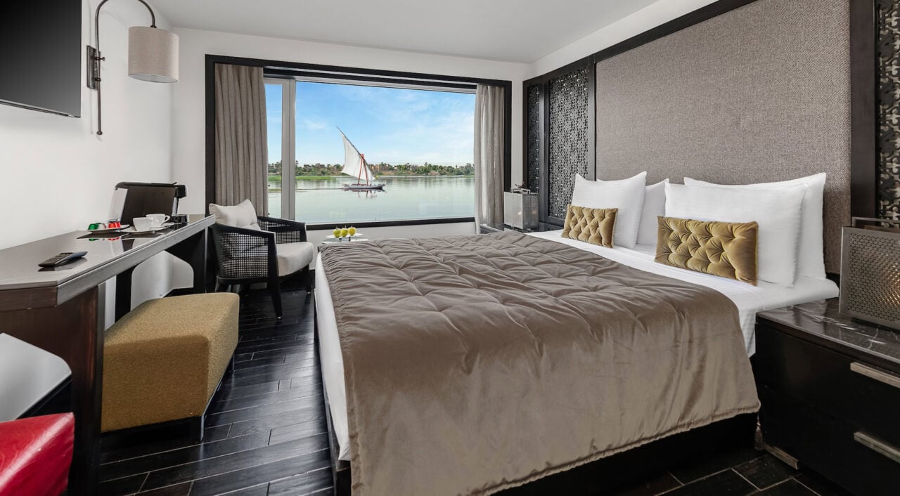 Comfortable cabin on Mövenpick MS Darakum with river view