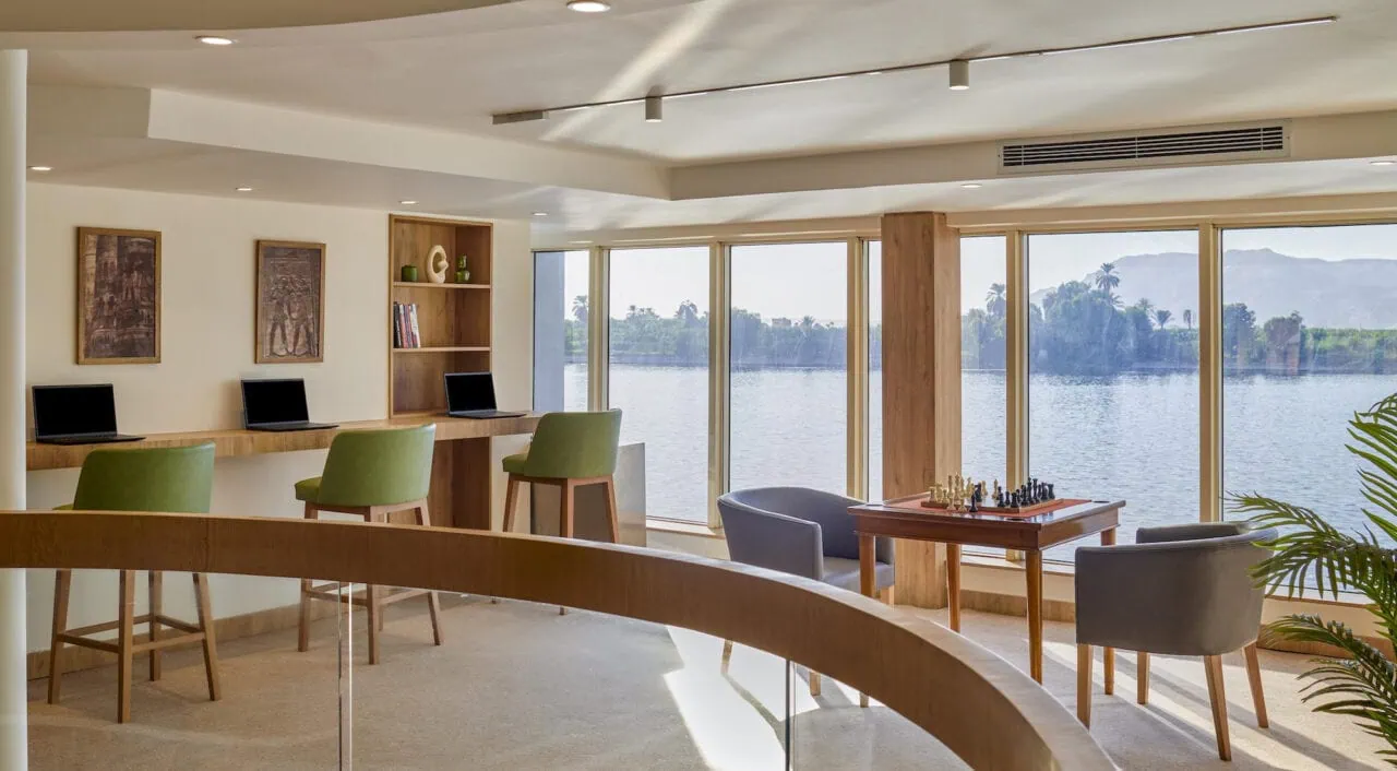 Spacious lobby on Mövenpick MS Royal Lotus with elegant décor