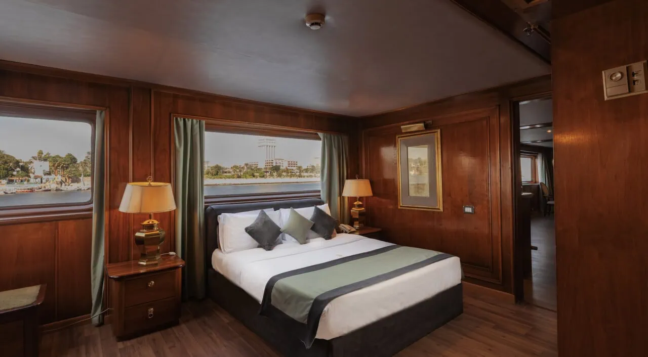 Luxury suite on MS Salacia with private balcony and Nile view